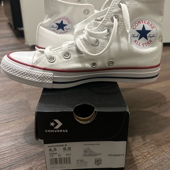 White Converse (Chuck Taylor) High Tops - Picture 3 of 5